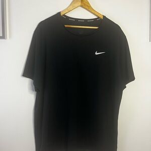 Nike Black Short Sleeve Crew with White Swoosh